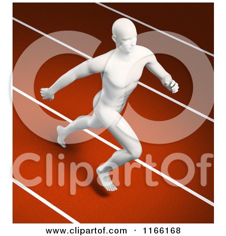 Clipart of a Runners Body on a Track - Royalty Free CGI Illustration by Mopic