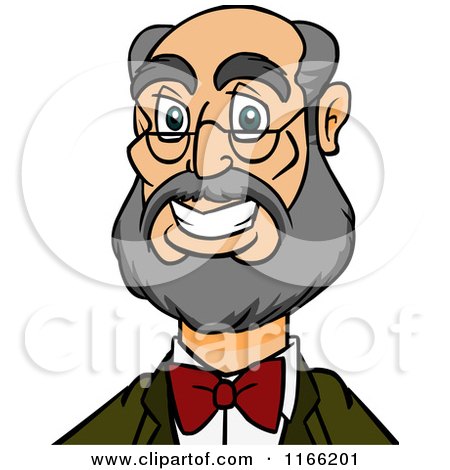 Cartoon of a Bespectacled Man with a Beard Avatar - Royalty Free Vector Clipart by Cartoon Solutions