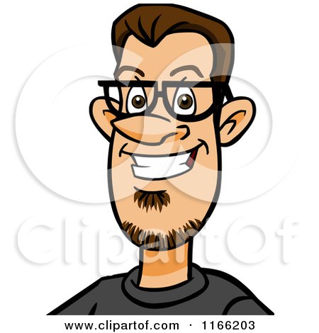 Cartoon of a Bespectacled Man Avatar - Royalty Free Vector Clipart by Cartoon Solutions