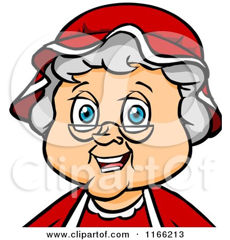 Cartoon of a Mrs Claus Christmas Avatar - Royalty Free Vector Clipart by Cartoon Solutions