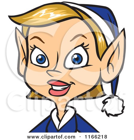 Cartoon of a Female Christmas Elf Avatar - Royalty Free Vector Clipart by Cartoon Solutions