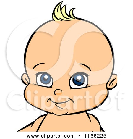 Cartoon of a Happy Blond Baby Avatar - Royalty Free Vector Clipart by Cartoon Solutions