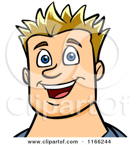Cartoon of a Blond Man Avatar 3 - Royalty Free Vector Clipart by Cartoon Solutions