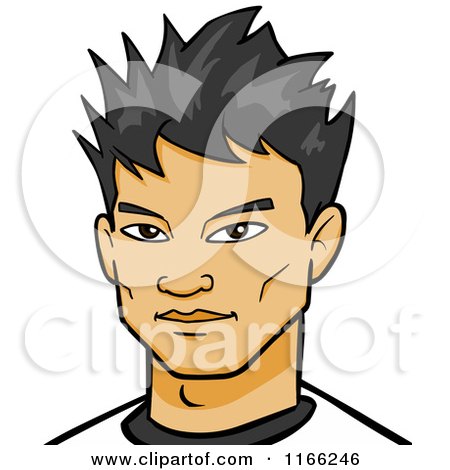 Cartoon of an Asian Man Avatar - Royalty Free Vector Clipart by Cartoon Solutions