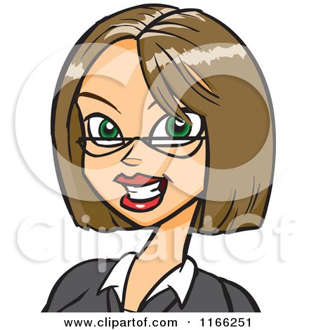 Cartoon of a Bespectacled Woman Avatar - Royalty Free Vector Clipart by Cartoon Solutions