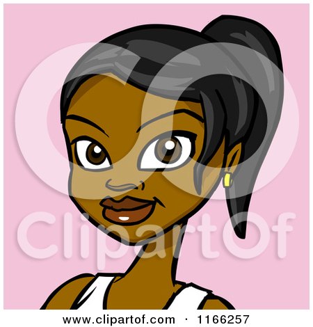 Cartoon of an Indian Woman Avatar on Pink 2 - Royalty Free Vector Clipart by Cartoon Solutions