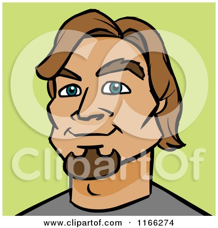 Cartoon of a Man Avatar on Green - Royalty Free Vector Clipart by Cartoon Solutions