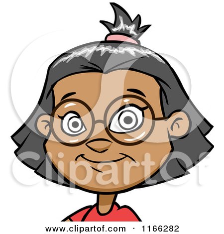 Cartoon of a Bespectacled Indian Girl Avatar - Royalty Free Vector Clipart by Cartoon Solutions