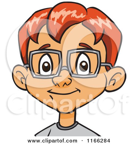 Cartoon of a Red Haired Bespectacled Boy Avatar - Royalty Free Vector Clipart by Cartoon Solutions
