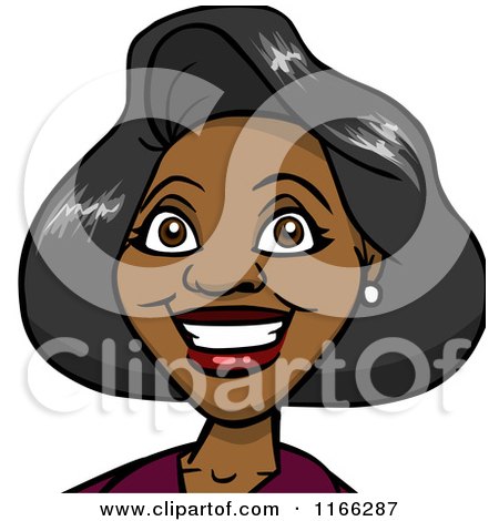 Cartoon of a Black Woman Avatar - Royalty Free Vector Clipart by Cartoon Solutions