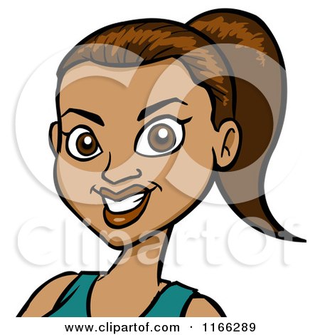 Cartoon of a Hispanic Woman Avatar 2 - Royalty Free Vector Clipart by Cartoon Solutions