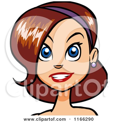 Cartoon of a Red Haired Woman Avatar 2 - Royalty Free Vector Clipart by Cartoon Solutions
