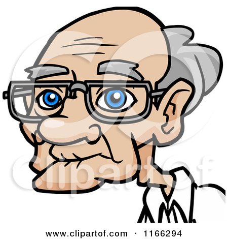 Cartoon of a Bespectacled Old Man Avatar 2 - Royalty Free Vector Clipart by Cartoon Solutions