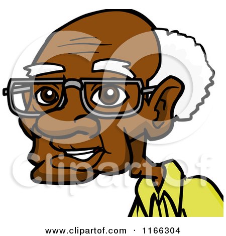 Cartoon of a Senior Black Man Avatar - Royalty Free Vector Clipart by Cartoon Solutions
