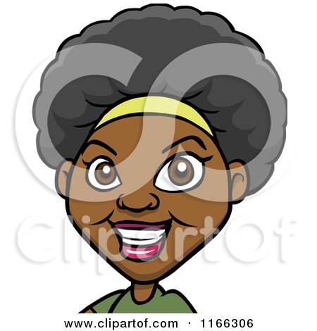 Cartoon of a Black Woman Avatar 3 - Royalty Free Vector Clipart by Cartoon Solutions