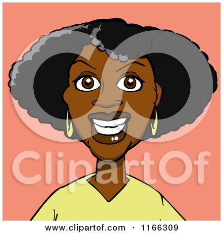 Cartoon of a Black Woman Avatar on Pink 2 - Royalty Free Vector Clipart by Cartoon Solutions