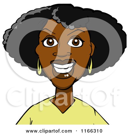 Cartoon of a Black Woman Avatar 2 - Royalty Free Vector Clipart by Cartoon Solutions