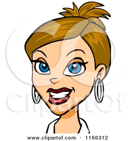 Cartoon of a Dirty Blond Woman Avatar - Royalty Free Vector Clipart by Cartoon Solutions