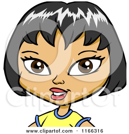 Cartoon of an Asian Woman Avatar 3 - Royalty Free Vector Clipart by Cartoon Solutions