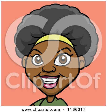Cartoon of a Black Woman Avatar on Pink 3 - Royalty Free Vector Clipart by Cartoon Solutions