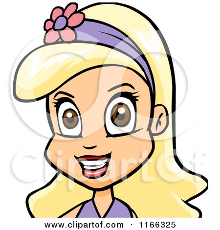 Cartoon of a Blond Woman Avatar 5 - Royalty Free Vector Clipart by Cartoon Solutions