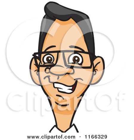 Cartoon of a Bespectacled Man Avatar 3 - Royalty Free Vector Clipart by Cartoon Solutions