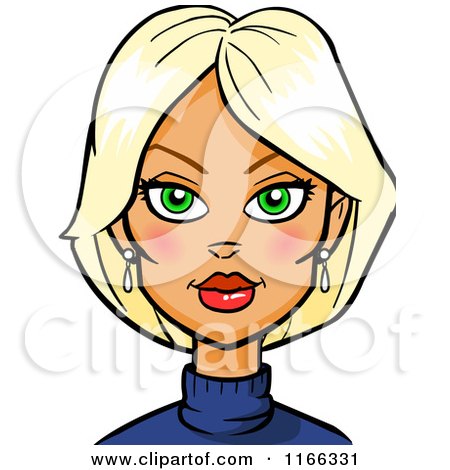 Cartoon of a Blond Woman Avatar 4 - Royalty Free Vector Clipart by Cartoon Solutions