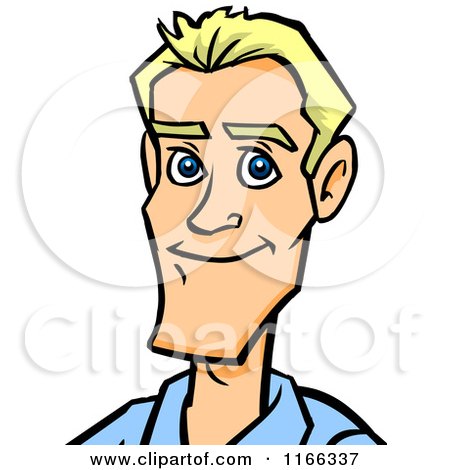 Cartoon of a Blond Man Avatar - Royalty Free Vector Clipart by Cartoon Solutions