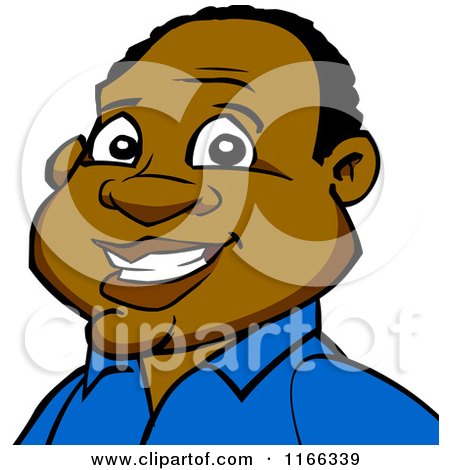 Cartoon of a Happy Black Man Avatar - Royalty Free Vector Clipart by Cartoon Solutions