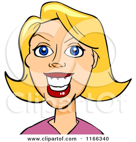Cartoon of a Blond Woman Avatar 3 - Royalty Free Vector Clipart by Cartoon Solutions