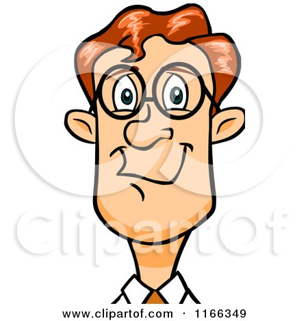 Cartoon of a Bespectacled Red Haired Business Man Avatar - Royalty Free Vector Clipart by Cartoon Solutions