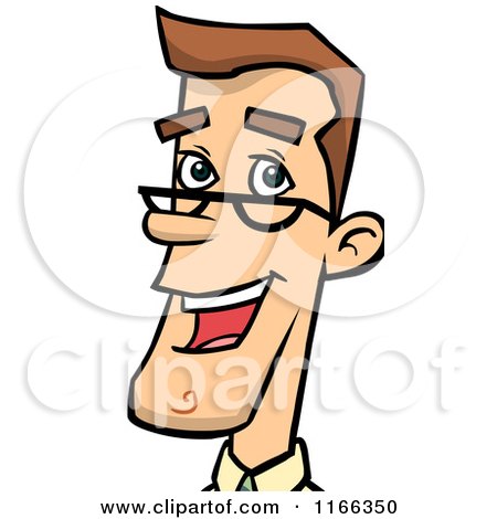 Cartoon of a Bespectacled Business Man Avatar - Royalty Free Vector Clipart by Cartoon Solutions
