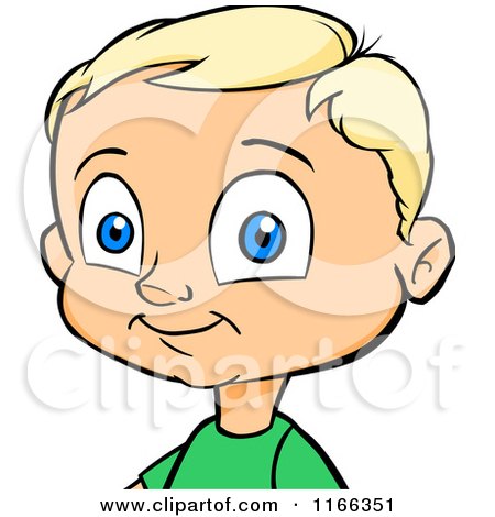 Cartoon of a Blond Haired Blue Eyed Boy Avatar - Royalty Free Vector Clipart by Cartoon Solutions