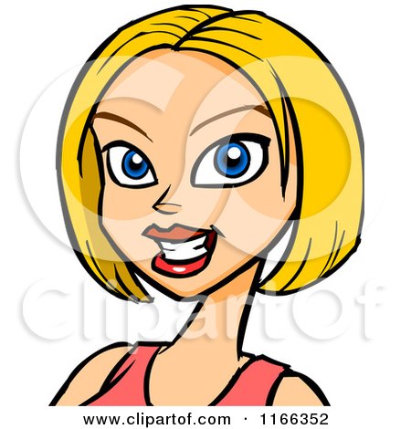 Cartoon of a Blond Woman Avatar - Royalty Free Vector Clipart by Cartoon Solutions