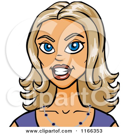Cartoon of a Blond Woman Avatar 2 - Royalty Free Vector Clipart by Cartoon Solutions