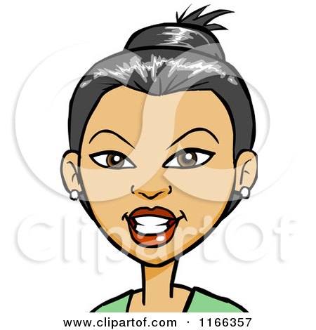 Cartoon of an Asian Woman Avatar 4 - Royalty Free Vector Clipart by Cartoon Solutions