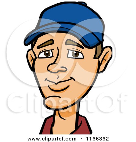 Cartoon of a Man Wearing a Baseball Cap Avatar - Royalty Free Vector Clipart by Cartoon Solutions