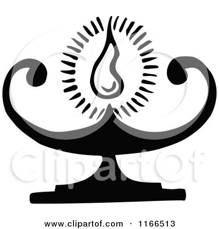 Clipart of a Retro Vintage Black and White Burning Oil ...

