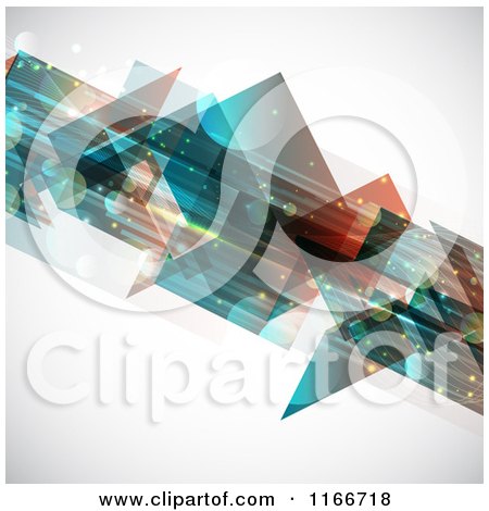 Clipart of a Background of Abstract Flares and Shapes Flowing Diagonally - Royalty Free Vector Illustration by KJ Pargeter