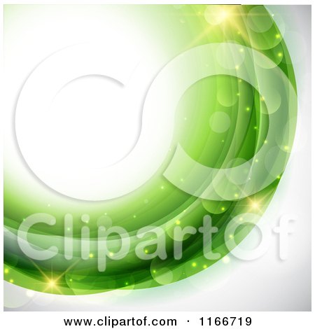 Clipart of a Background of Light Flares and Green - Royalty Free Vector Illustration by KJ Pargeter