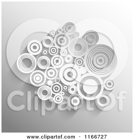 Clipart of a Creative Background of 3d Circles and Shadows - Royalty Free Vector Illustration by KJ Pargeter