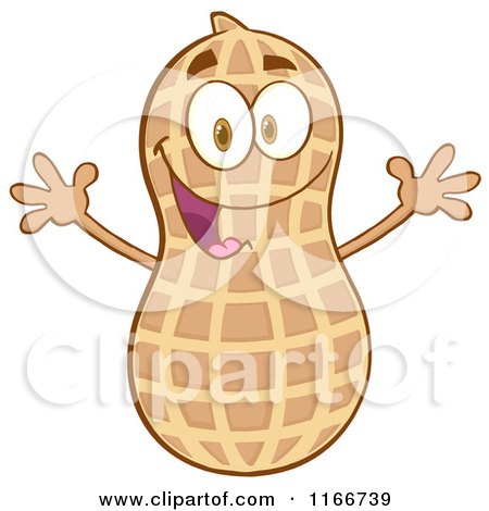 Cartoon of a Happy Peanut Character - Royalty Free Vector Clipart by Hit Toon
