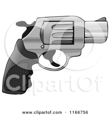 Cartoon of a 38 Revolver Nub Hand Gun - Royalty Free Clipart by djart