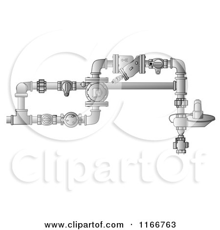 Cartoon of a Vertical Industrial Gas Rotary Set - Royalty Free Clipart by djart