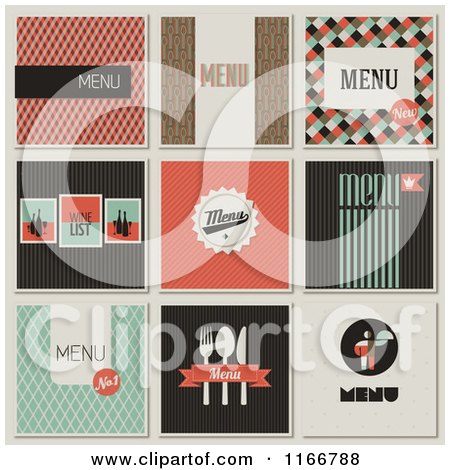 Clipart of Retro Styled Restaurant Menu Designs 2 - Royalty Free Vector Illustration by elena