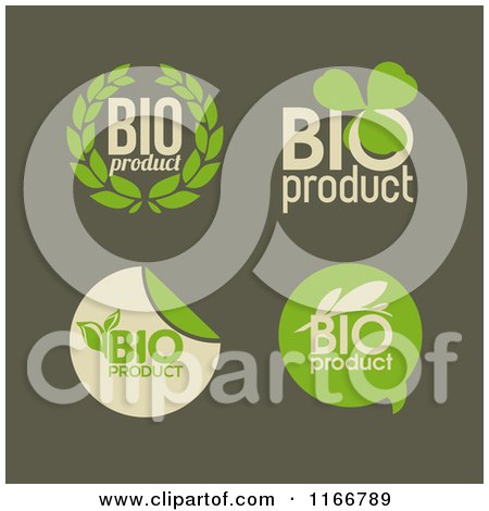 Clipart of Green Bio Product Labels - Royalty Free Vector Illustration by elena