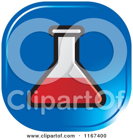 Clipart of a Blue Medical Science Flask Icon - Royalty Free Vector Illustration by Lal Perera