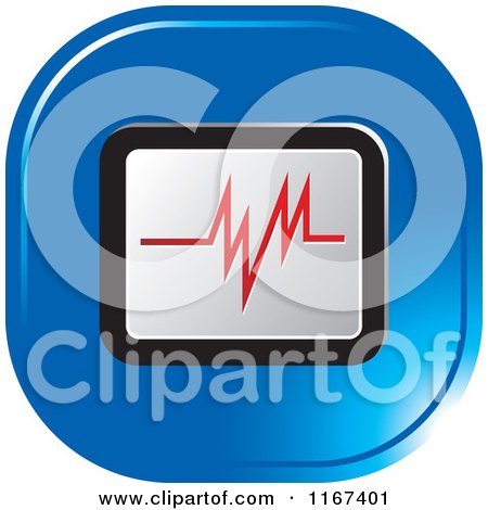 Clipart of a Blue Medical Cardiogram Icon - Royalty Free Vector Illustration by Lal Perera