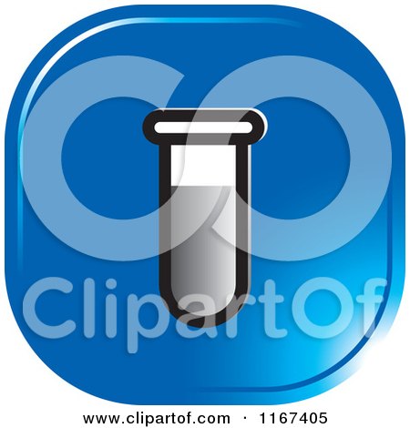 Clipart of a Blue Medical Test Tube Icon - Royalty Free Vector Illustration by Lal Perera