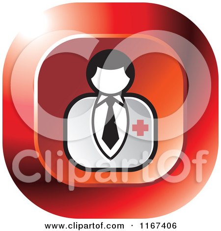 Clipart of a Red Medical Doctor Icon - Royalty Free Vector Illustration by Lal Perera